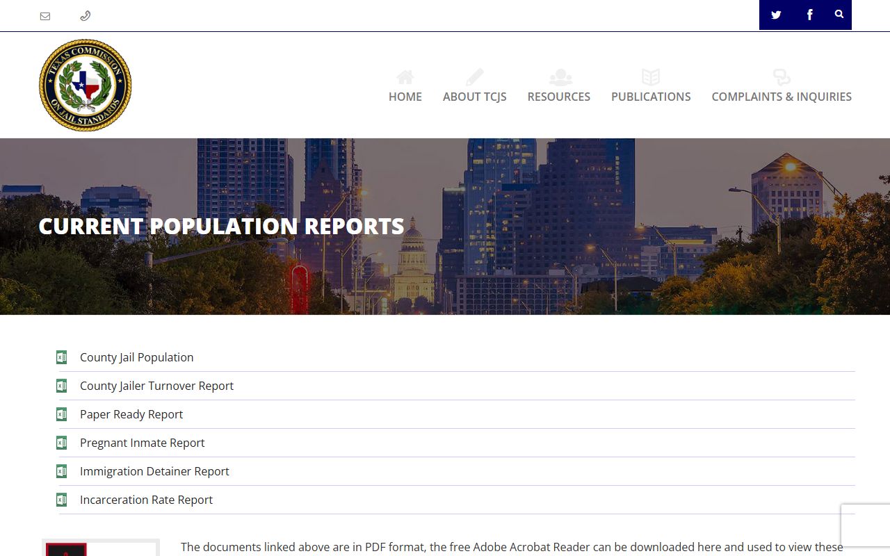Galveston County inmate population TCJS population reports